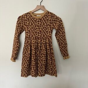 RACHEL ZOE Leopard Print Long Sleeve Kids Dress